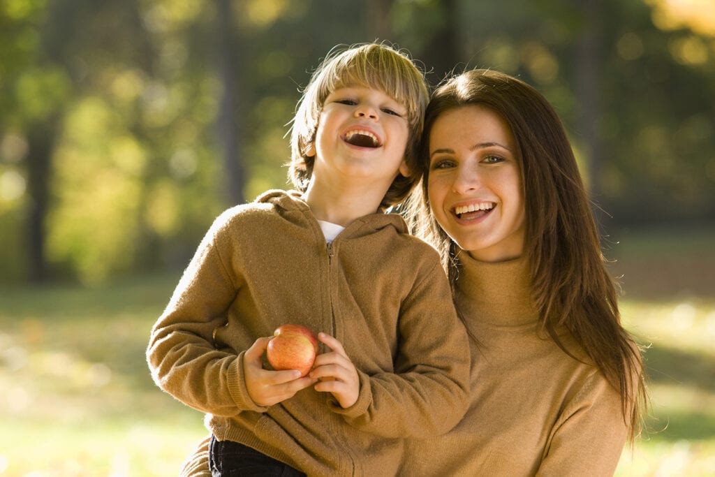 happy mother and child