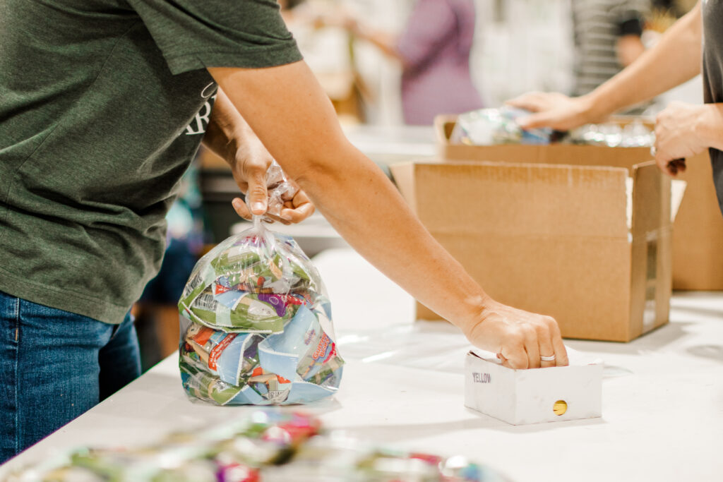 Local food bank volunteer
